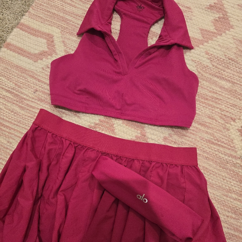 Alo yoga hot pink set
